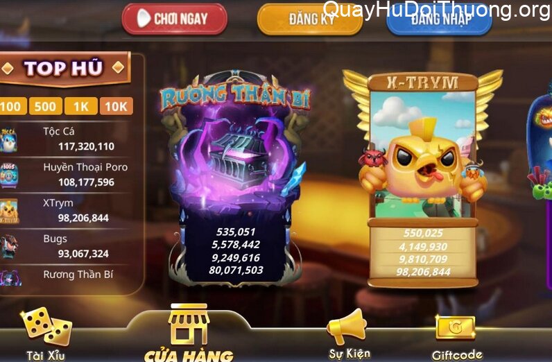 Quay hũ đổi thưởng QuayTay.Club