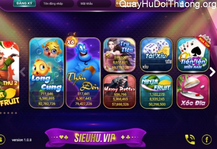 Quay hũ đổi thưởng Siêu Hũ VIP